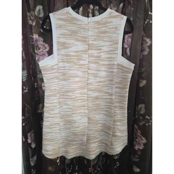 Derek Lam Sleeveless Sweater Vest Size 10 Ivory Beige Hi Lo - Picture 12 of 16